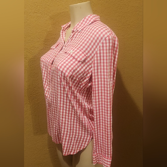 Talbots Dobby popover Top-Gingham sz XS nwot - Picture 3 of 4